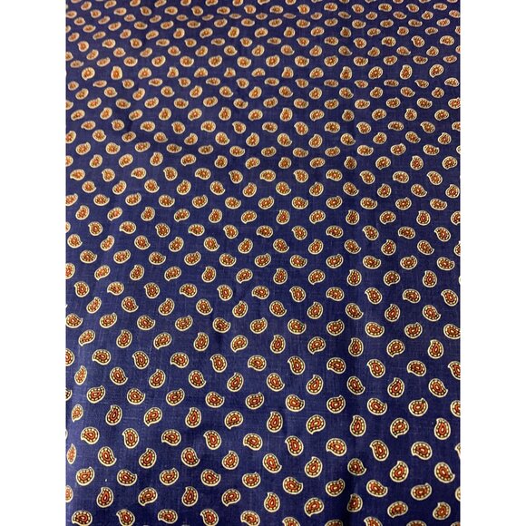 Vintage Blue Paisley Fabric By Pan Fabrics Inc 1/2 Yard 60" Wide Cotton - Picture 2 of 5